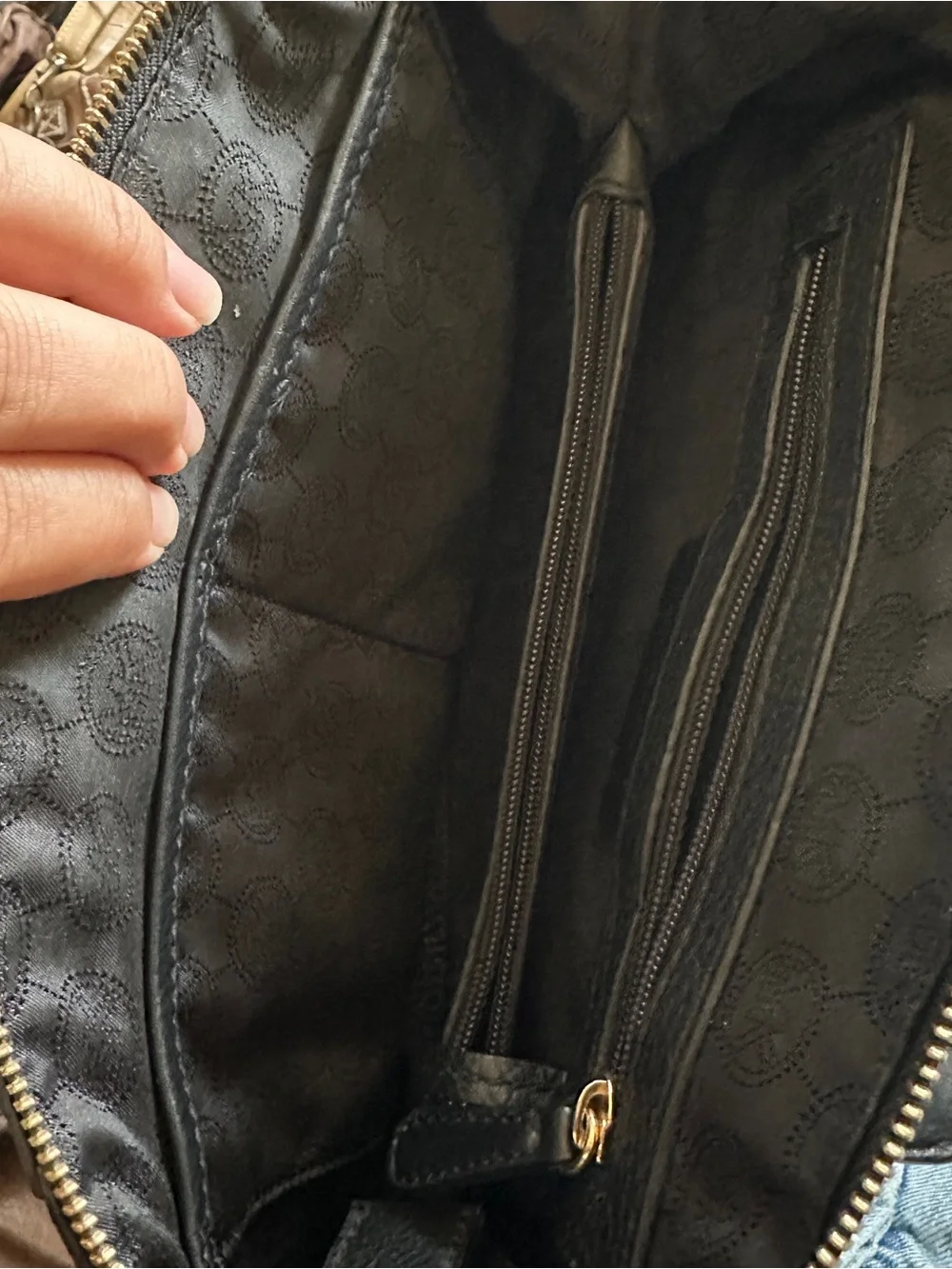Michael Kors Black Leather Dome Satchel with Gold Hardware